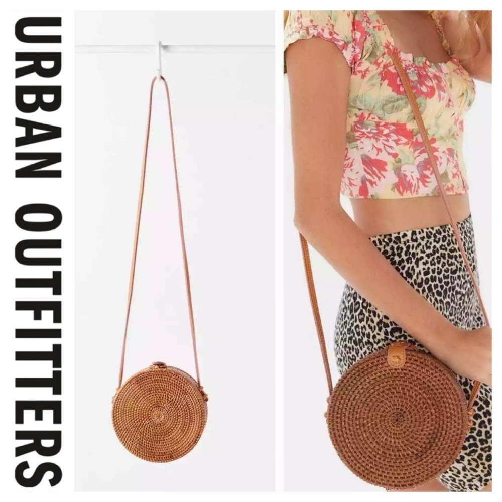 Urban Outfitters Rattan Circle Straw Crossbody Bag